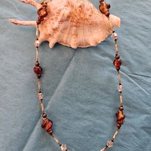 Handmade Bronze Beaded Necklace